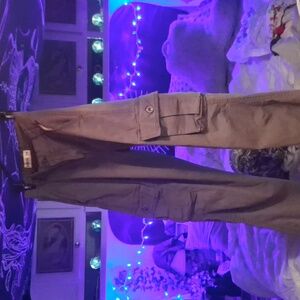Olive Green Straight Leg Cargo Pants
